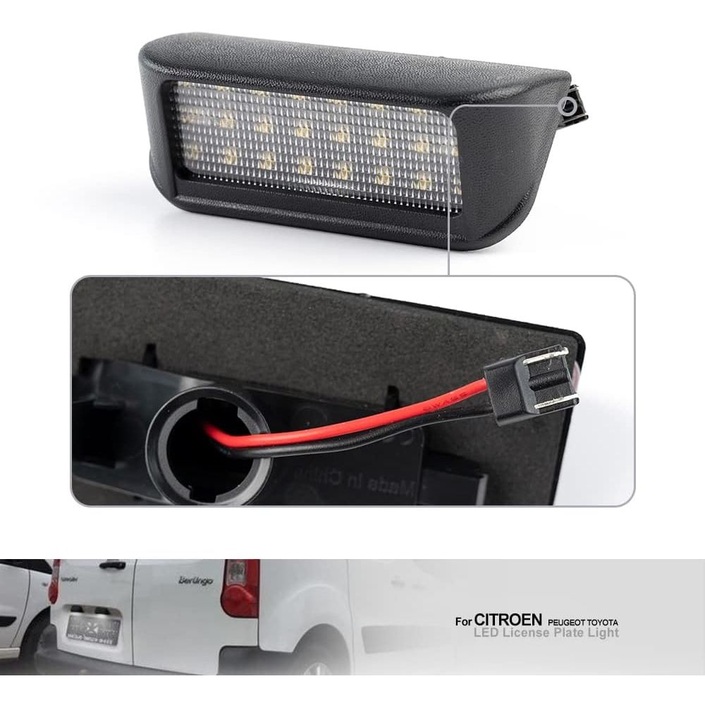 Éclairage LED Plaque d'Immatriculation - Citroën, Peugeot, Opel, Toyota