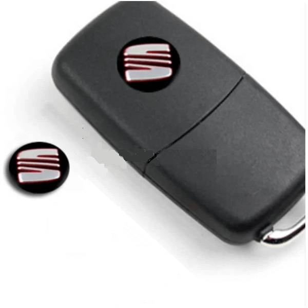 Logo stickers Autocollant Seat Clé rouge et noir 14 mm Emblème Voiture clef