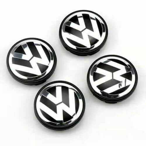 4 pièces autocollant VW 56mm autocollants de Center de roue et de cache  moyeu de jante en aluminium emblème logo stickers Volkswagen