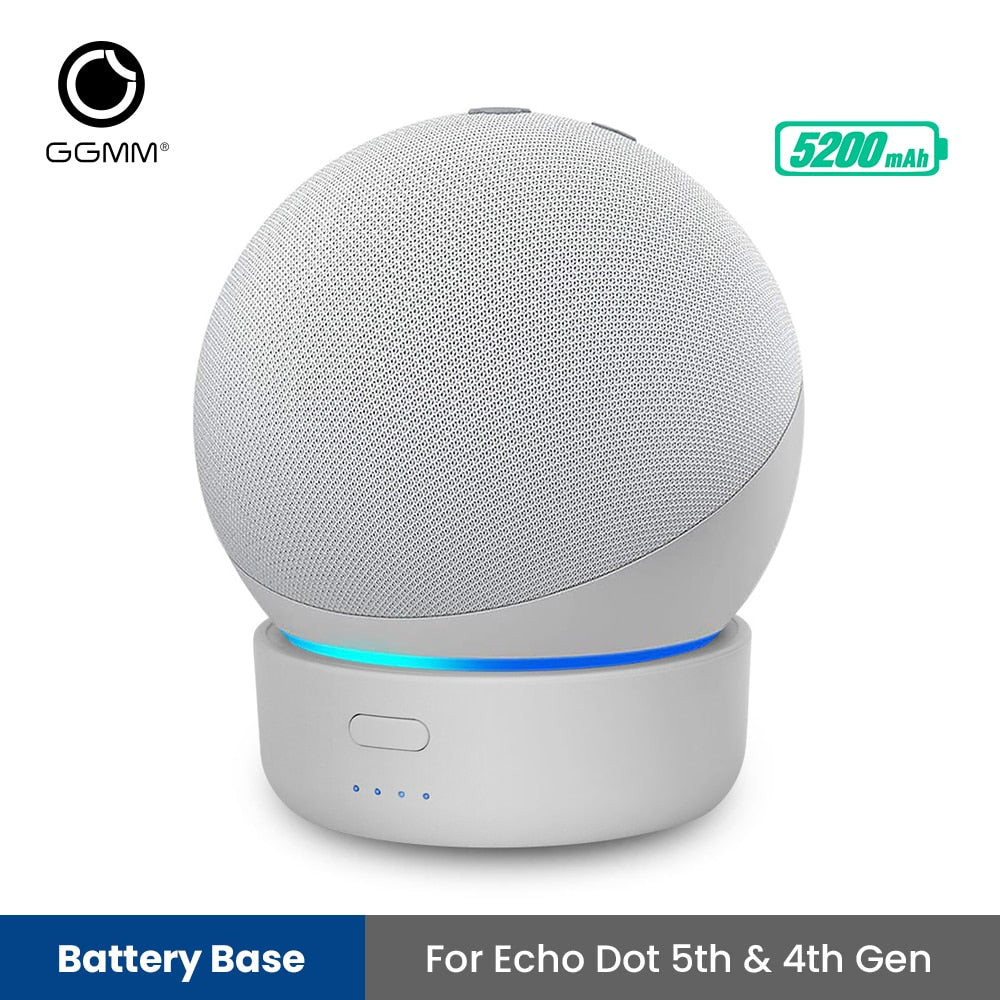 Base de batterie aste sans fil portable, compatible avec Echo Dot 4ème et  5ème haut-parleur Alexa