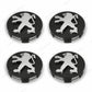 4x Cache Moyeu Peugeot 60mm Noir Logo Centre Roue jante Embleme