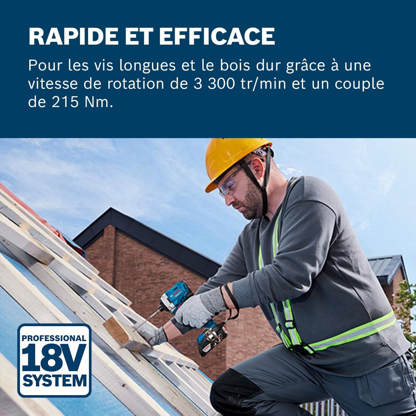 Perceuse-visseuse à choc sans fil brushless Bosch GDR 18V-215 18V