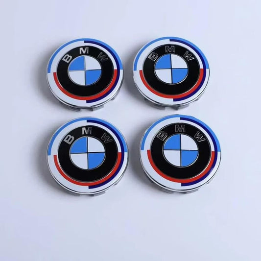 4x Centre Roue BMW Édition 50e Anniversaire 56mm Cache Moyeu Jante Auto à Clipser