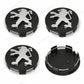 4x Cache Moyeu Peugeot 60mm Noir Logo Centre Roue jante Embleme