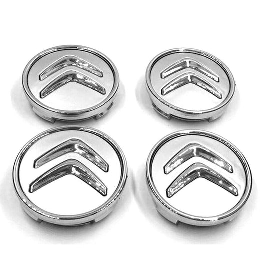 4x Cache Moyeu Citroen 60mm Gris Logo Centre Roue jante Embleme