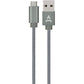 Câble micro USB cable textile charge rapide 1m20 / 2m Anthracite Adeqwat