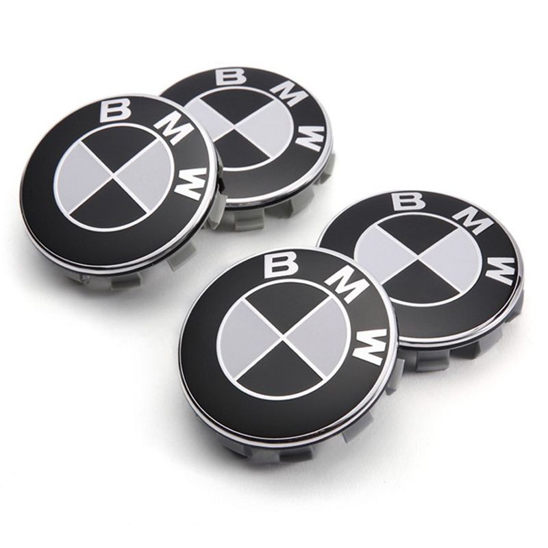 4x Cache Moyeu Jante Centre De Roue enjoliveur Noir BMW 68mm