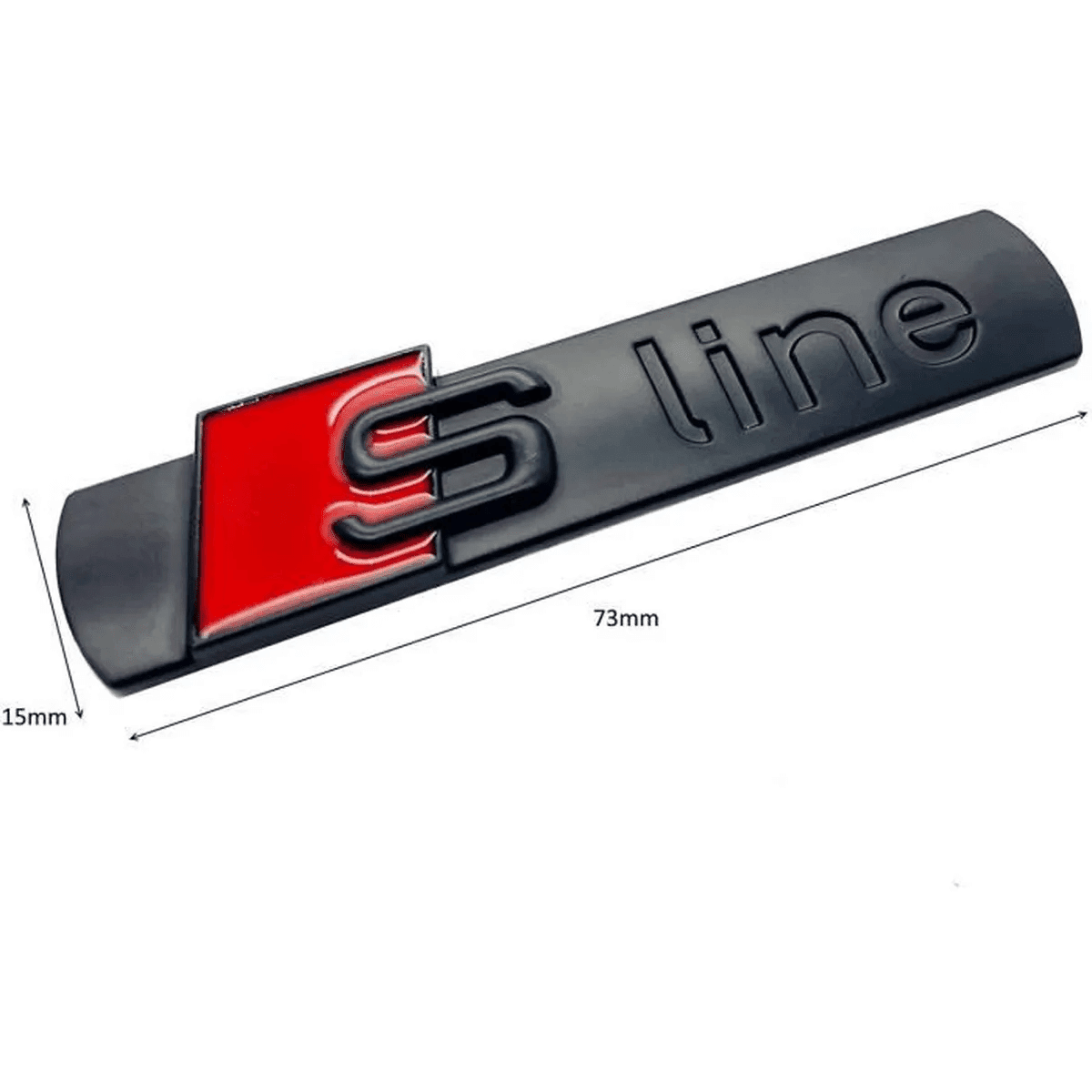 2 Logo Audi S-Line Adhésif Emblème Sline Métal Noir Mat 7cm