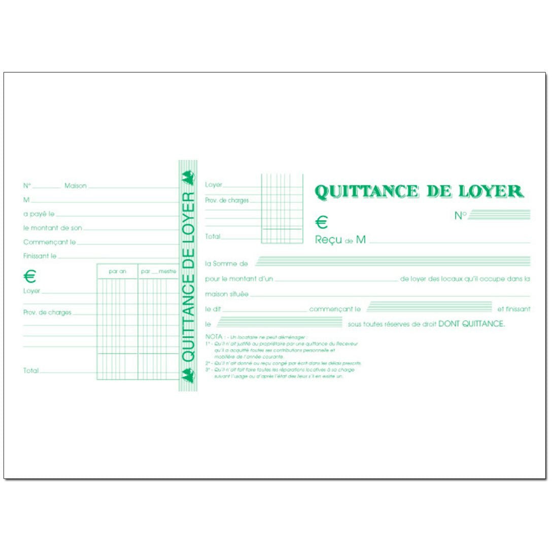 Carnet à souche "quittances de loyer" Exacompta