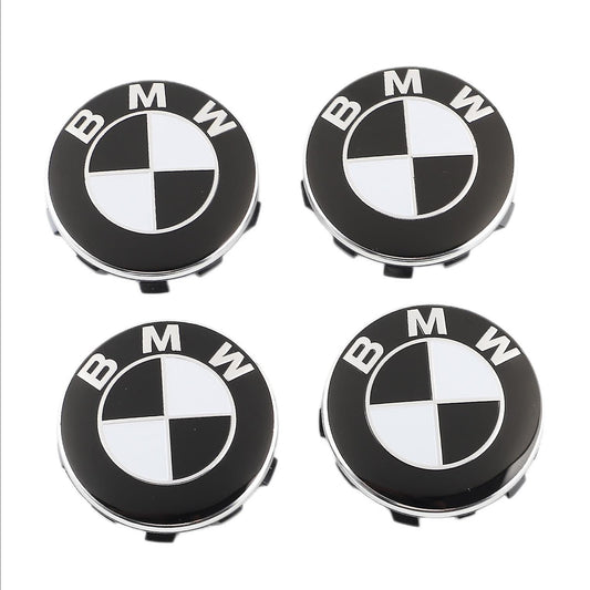 4x Cache Moyeu Jante Centre De Roue enjoliveur Noir BMW 68mm