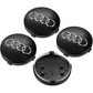 4x Cache Moyeu Audi 60mm Noir Logo Centre Roue jante Embleme