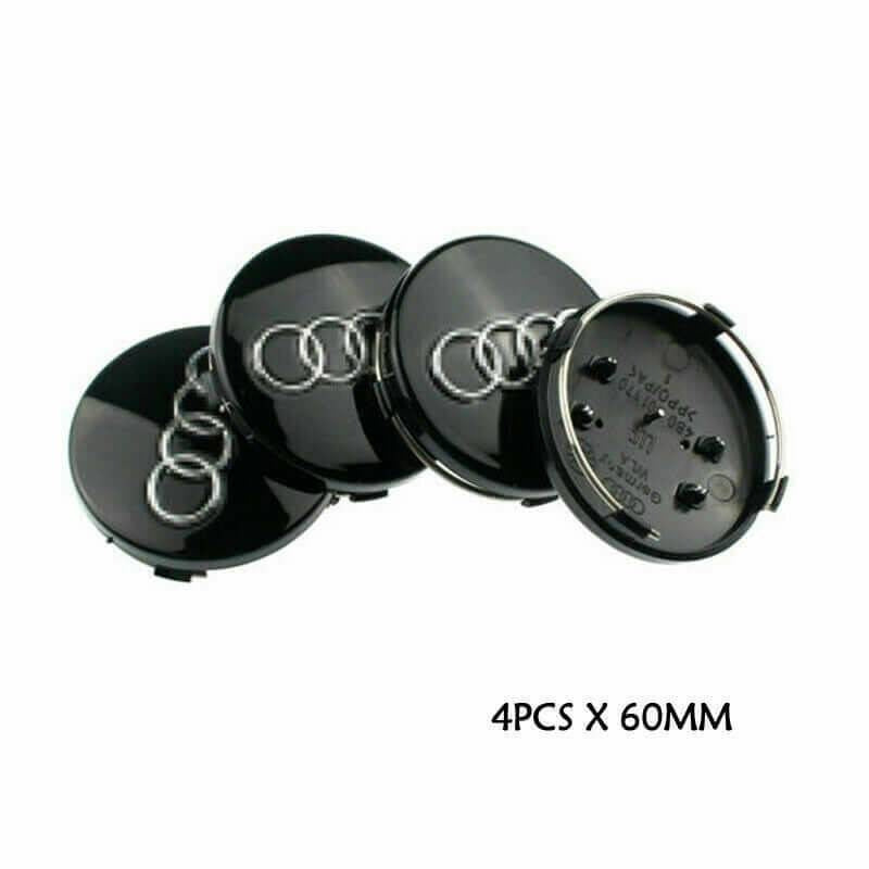 X4 CENTRE DE Roue AUDI 60mm Cache Moyeu Noir Brillant Jantes Emblème Logo  EUR 13,99 - PicClick FR