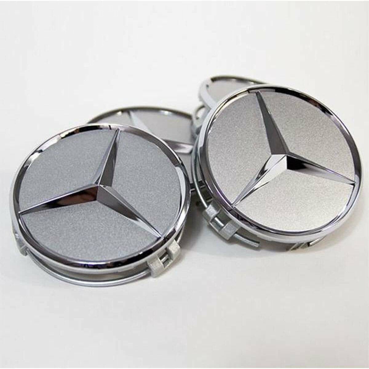 Lot de 4 Cache Moyeu de Roue 60mm Full Silver Modifiés pour Jante Mercedes  - Logo Mercedes Benz - Cdiscount Auto