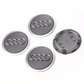 4x Cache Moyeu Audi 69mm Gris Logo Centre Roue jante Embleme