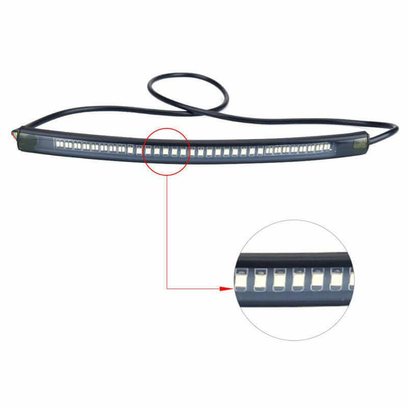 ZHUOTOP - Bande de lumière LED - Pour moto - Feux stop/clignotants - 48 LED  - Universel et flexible : : Auto et Moto
