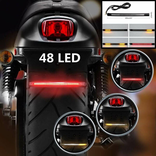 Bande 48 LED Feu Stop et Clignotant Etanche Moto Scooter Clignotants Custom