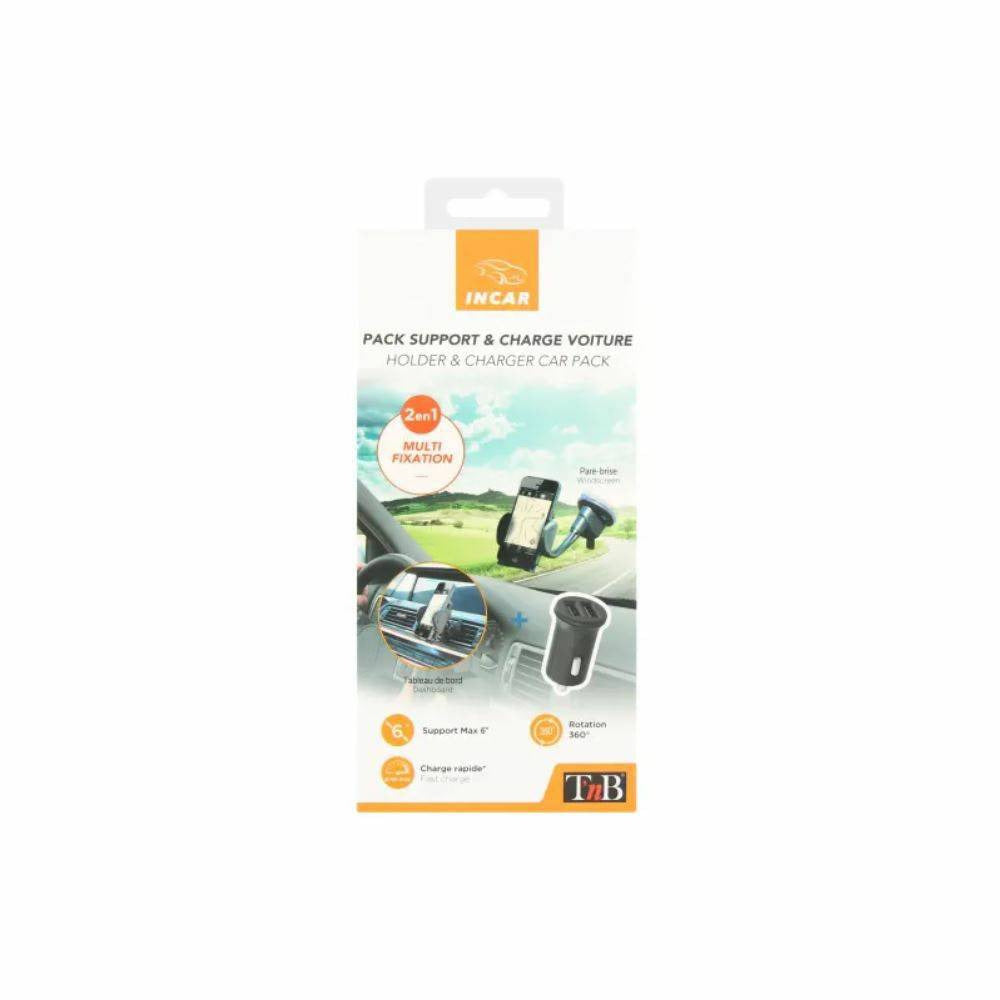 Support smartphone Tnb PACK charge 3 en 1 universel