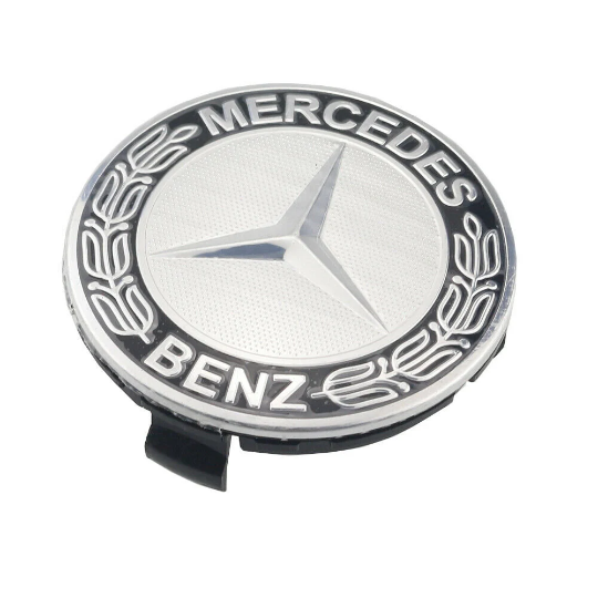 Lot De 4 Cache-Moyeux 75 Mm Pour Mercedes-Benz - Aluminium Et ABS - Enjoliveurs Centraux De Roue