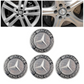 4x Cache Moyeu Mercedes 75mm Gris et noir Logo Centre Roue jante Embleme